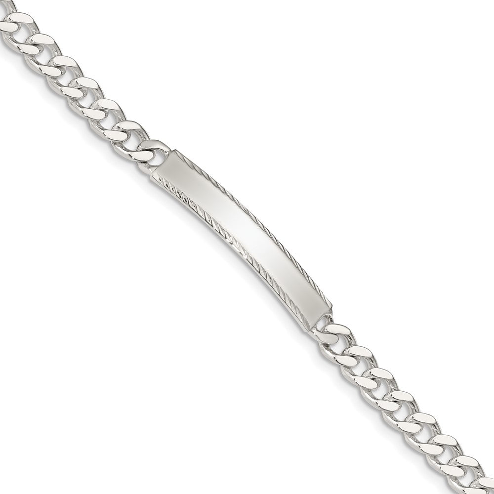 Load image into Gallery viewer, Quality Gold Sterling Silver Diamond-cut Engraveable Curb Link ID Bracelet Sterling Silver                                   
