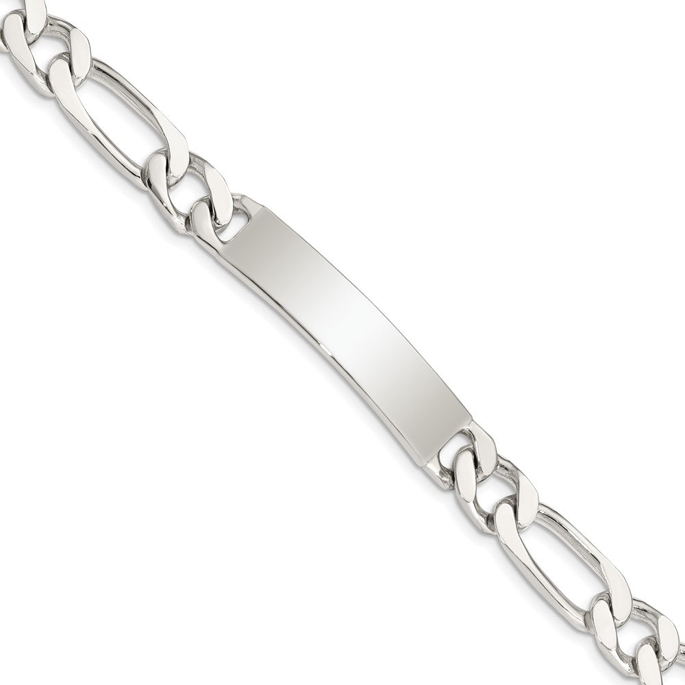 Load image into Gallery viewer, Quality Gold Sterling Silver 8.5inch Polished Engraveable Figaro Link ID Bracelet Sterling Silver                                   
