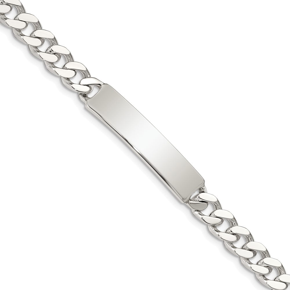 Quality Gold Sterling Silver Polished Engraveable Curb Link ID Bracelet Sterling Silver                                   