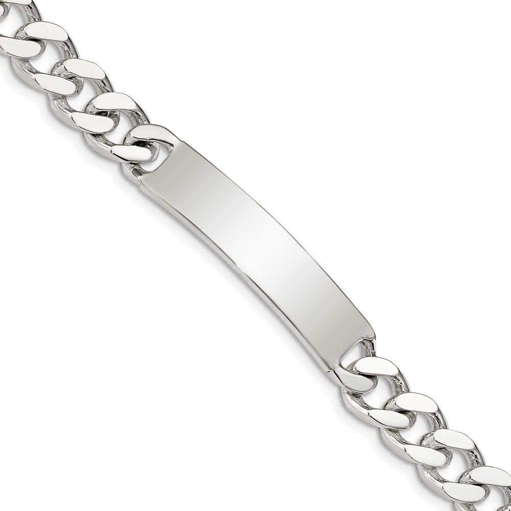 Quality Gold Sterling Silver Polished Engraveable Curb Link ID Bracelet Sterling Silver                                   