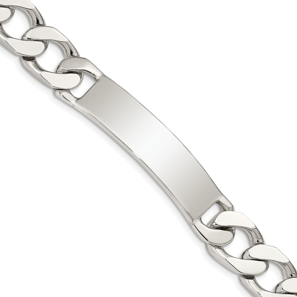 Quality Gold Sterling Silver 8.5inch Polished Engraveable Curb Link ID Bracelet Sterling Silver                                   