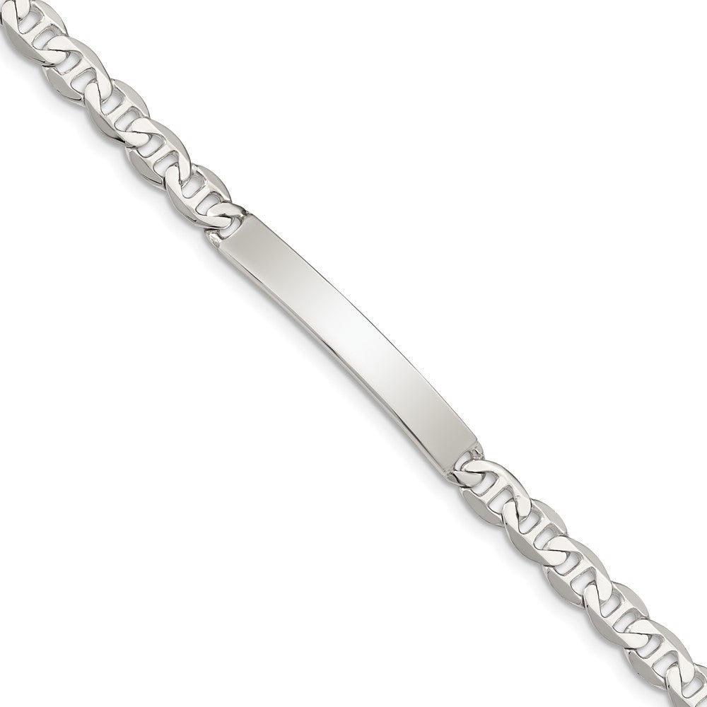 Quality Gold Sterling Silver Polished Engraveable Anchor Link ID Bracelet Sterling Silver                                   