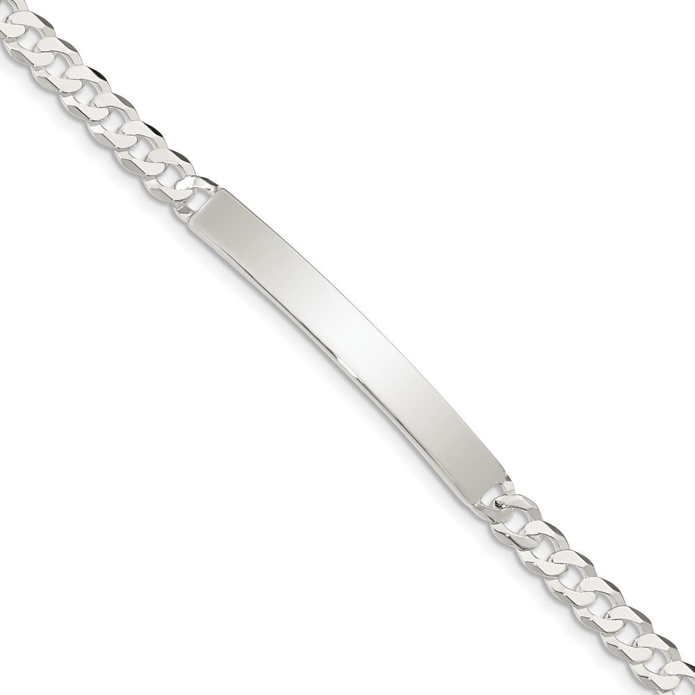 Quality Gold Sterling Silver Curb Link ID Bracelet Sterling Silver                                   