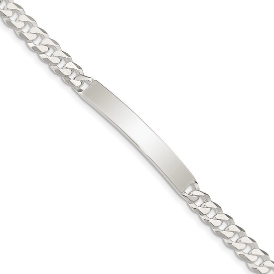 Quality Gold Sterling Silver Curb Link ID Bracelet Sterling Silver                                   