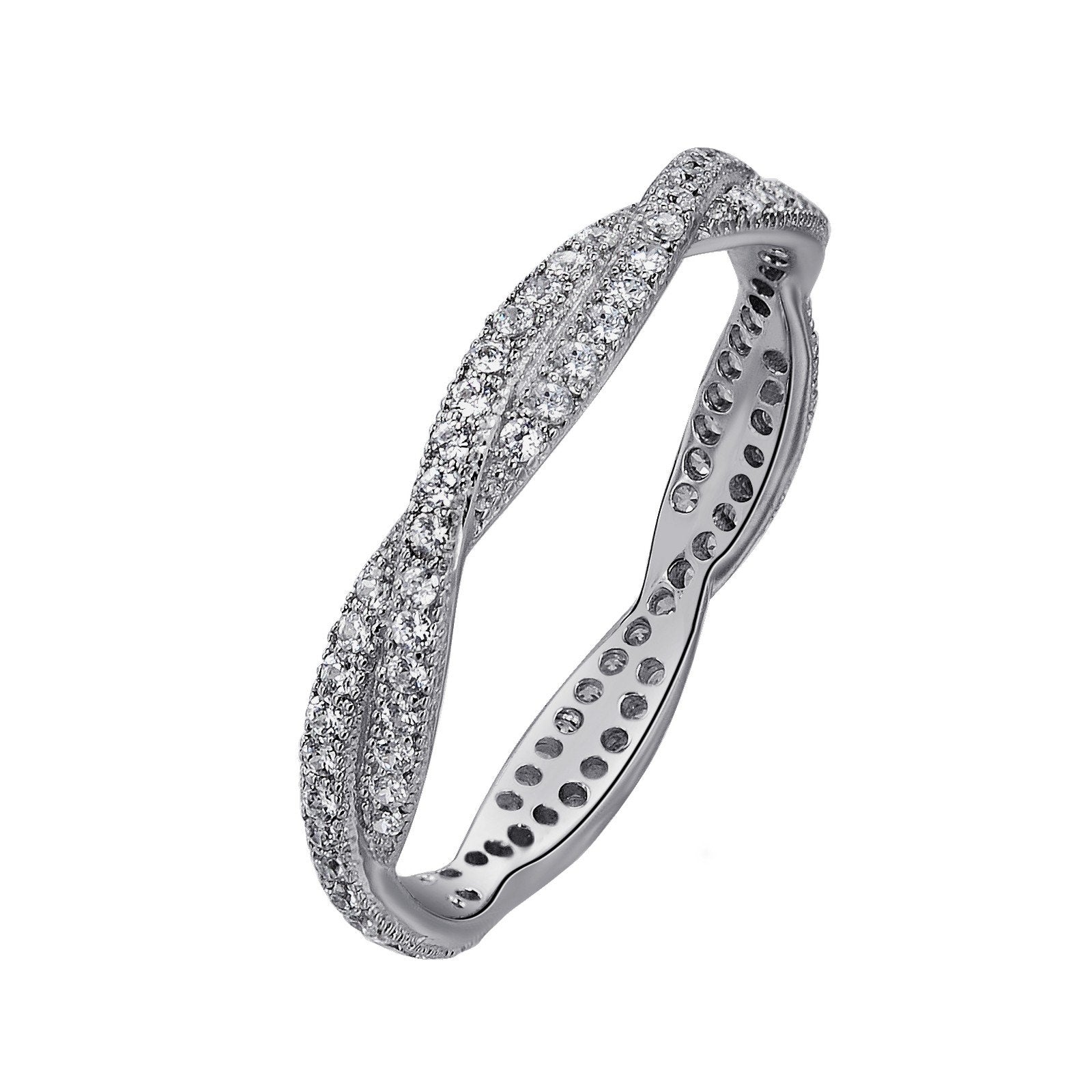 LaFonn Platinum Simulated Diamond N/A RINGS Twist Eternity Band