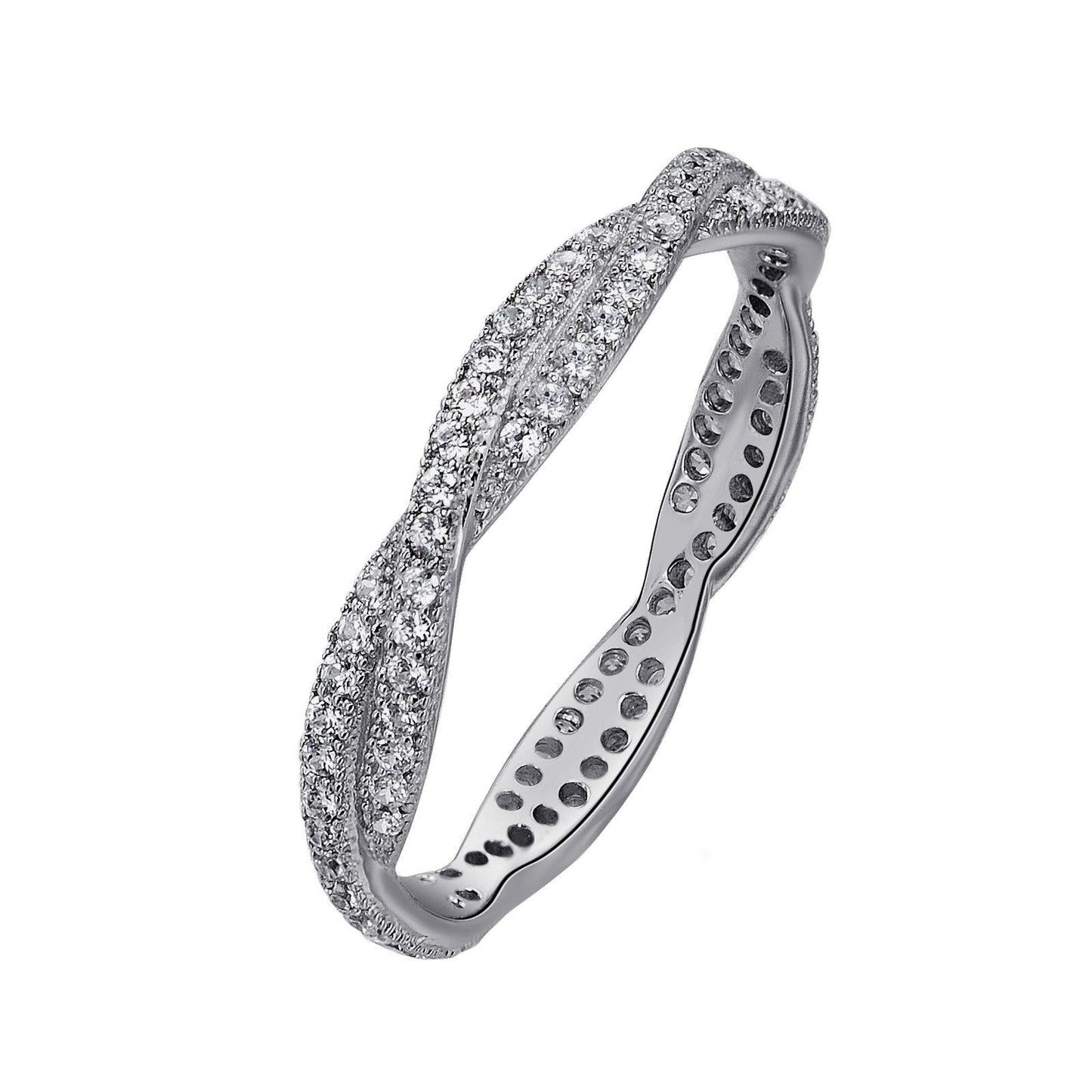 Load image into Gallery viewer, LaFonn Platinum Simulated Diamond N/A RINGS Twist Eternity Band
