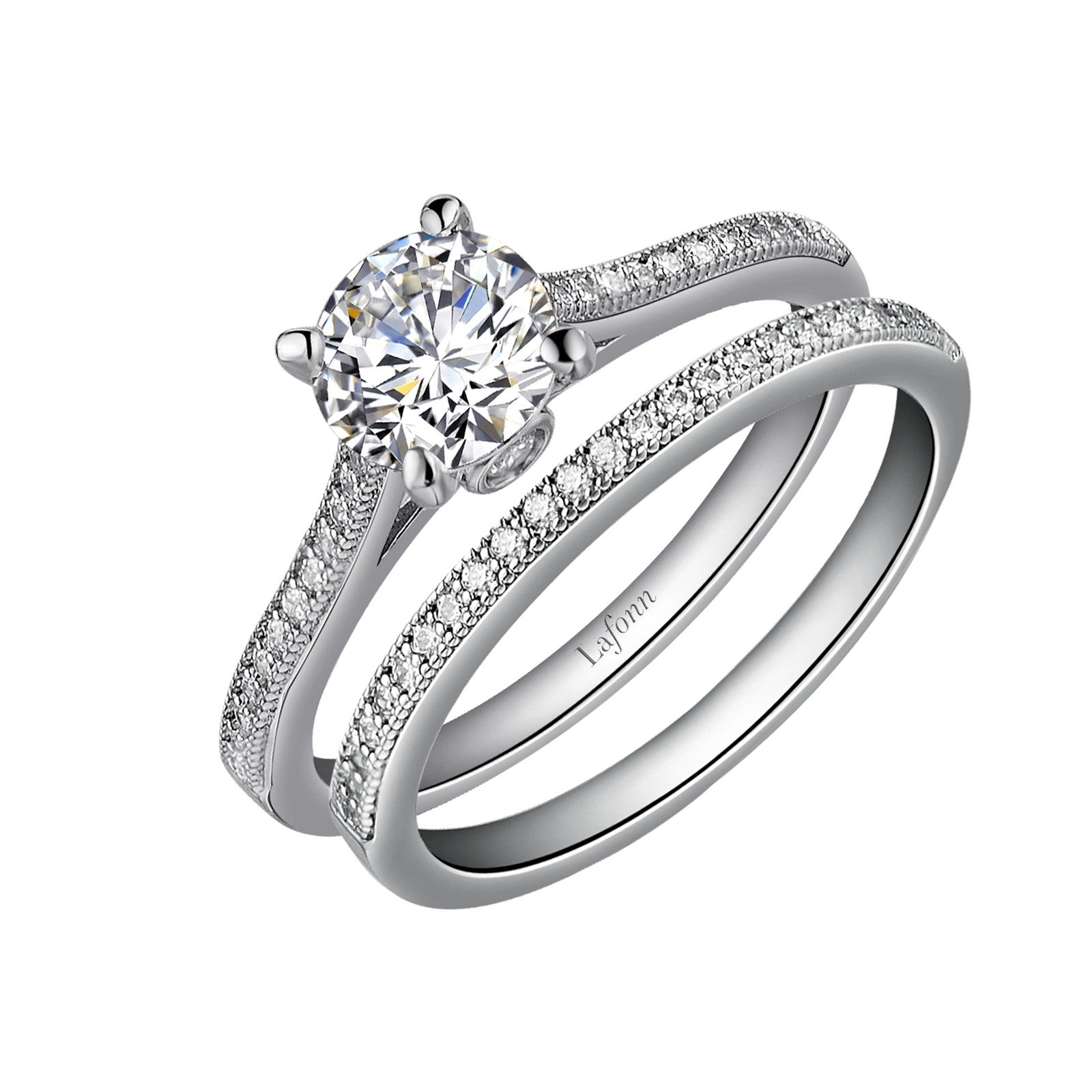 Lafonn Solitaire Wedding Set 52 Stone Count R0009CLP06