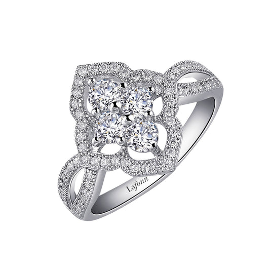 LaFonn Platinum Simulated Diamond N/A RINGS Art Nouveau Inspired Ring