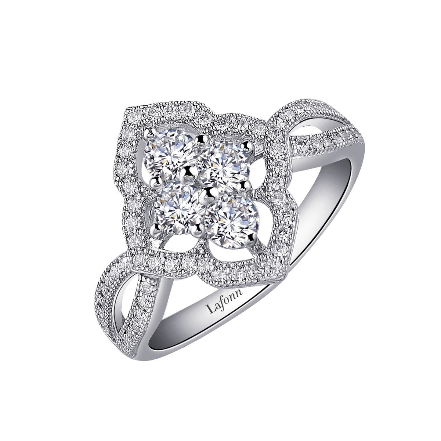 Load image into Gallery viewer, LaFonn Platinum Simulated Diamond N/A RINGS Art Nouveau Inspired Ring
