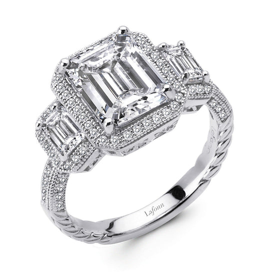 Load image into Gallery viewer, Lafonn Three-Stone Anniversary Ring Simulated Diamond RINGS Size 9 Platinum 4.37 CTS 
