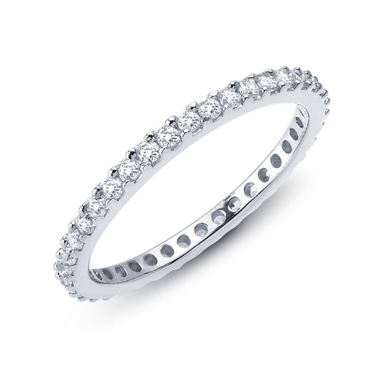 LaFonn Platinum Simulated Diamond N/A RINGS 0.57 CTW Classic Eternity Band