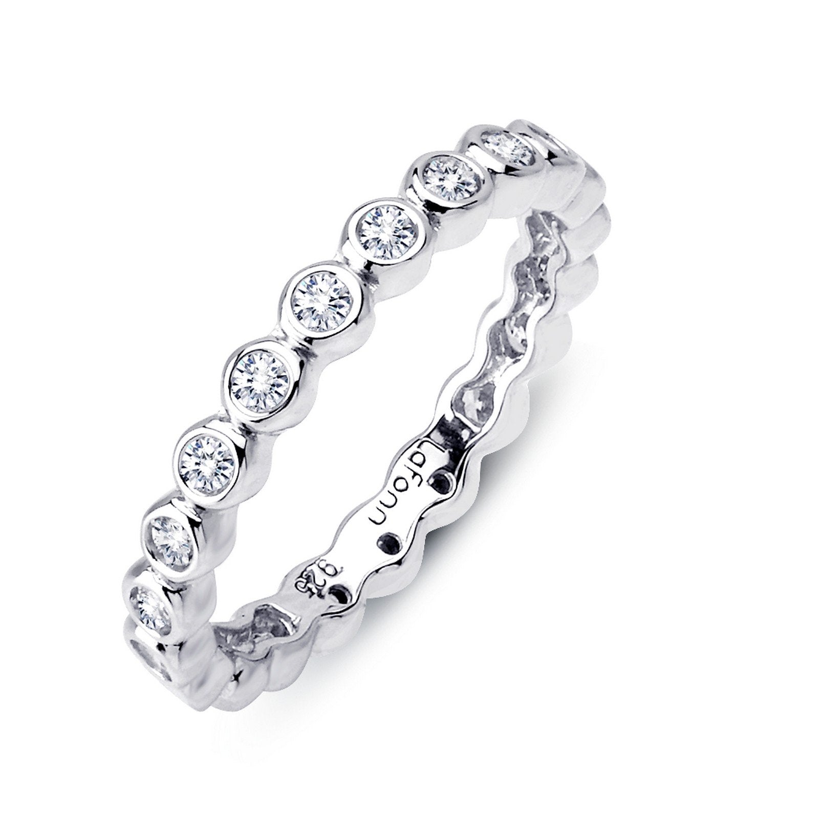 LaFonn Platinum Simulated Diamond N/A RINGS 0.63 CTW Stackable Eternity Band