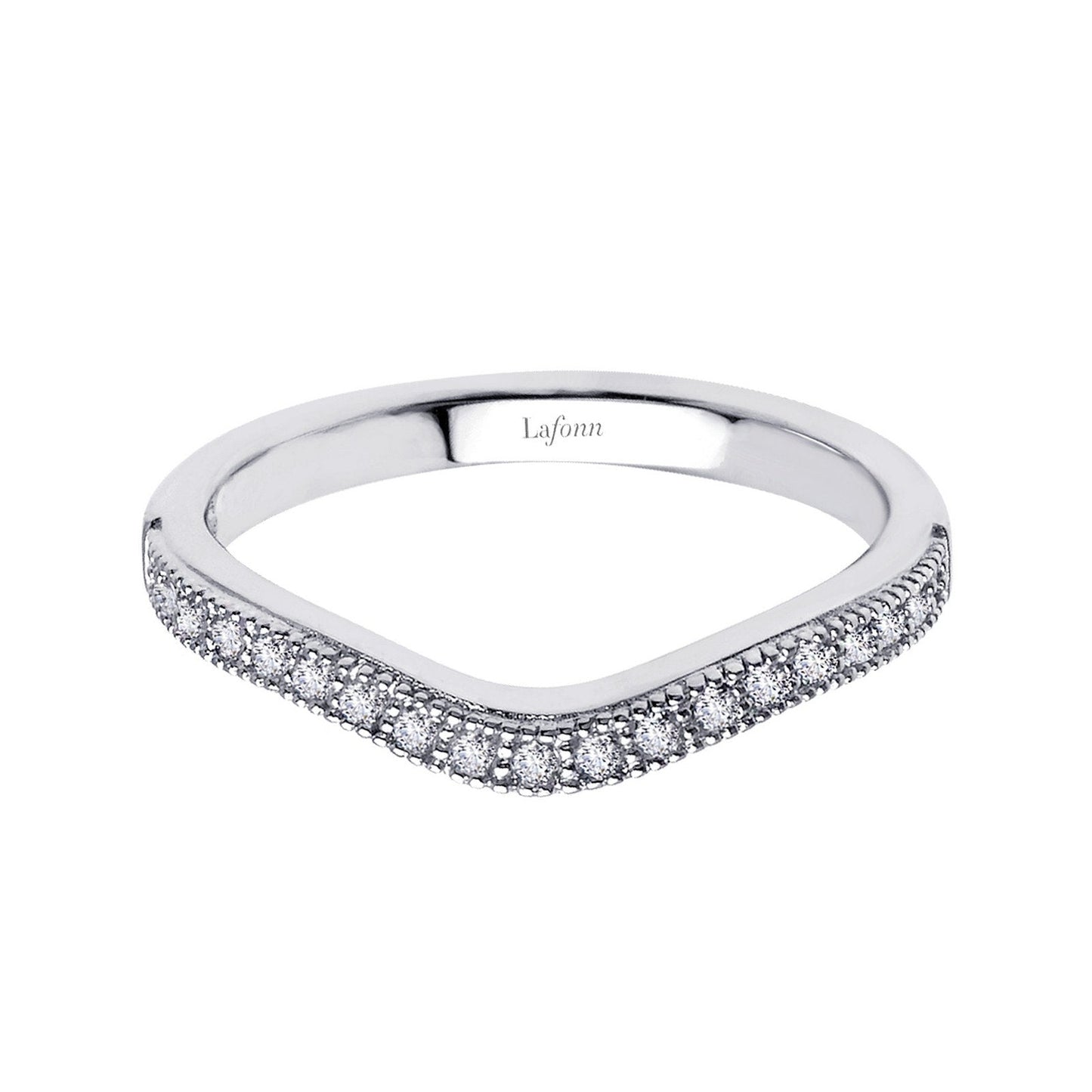 LaFonn Platinum Simulated Diamond N/A RINGS 0.19 CTW Stackable Eternity Band