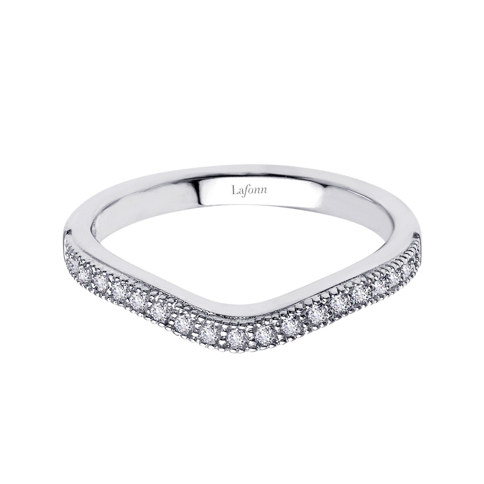 LaFonn Platinum Simulated Diamond N/A RINGS 0.19 CTW Stackable Eternity Band