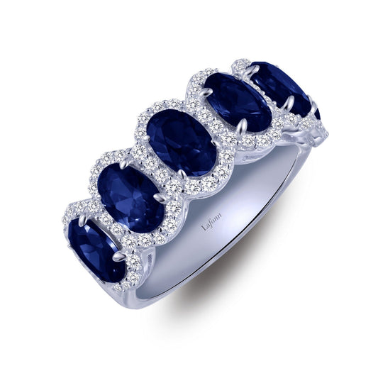 LaFonn Platinum Sapphire N/A RINGS Halo Anniversary Eternity Band