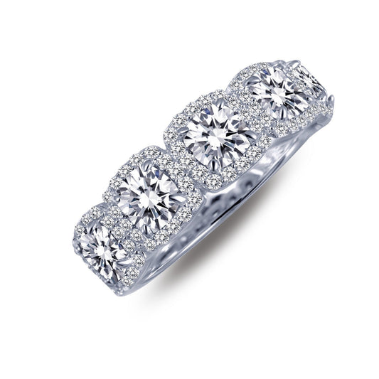 Lafonn Halo Anniversary Eternity Band Simulated Diamond RINGS Size 8 Platinum 2.05 CTS 