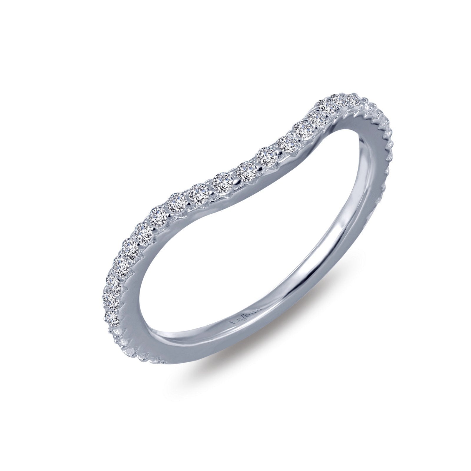 Lafonn 0.33 CTW Half Eternity Band Simulated Diamond RINGS Size 9 Platinum 0.33 CTS 