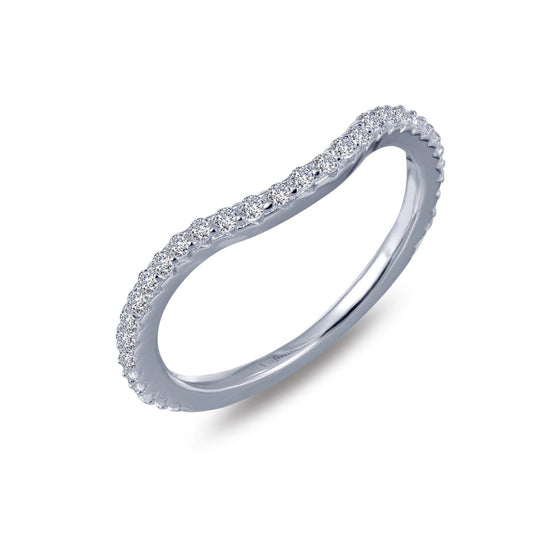 Lafonn 0.33 CTW Half Eternity Band Simulated Diamond RINGS Size 5 Platinum 0.33 CTS 