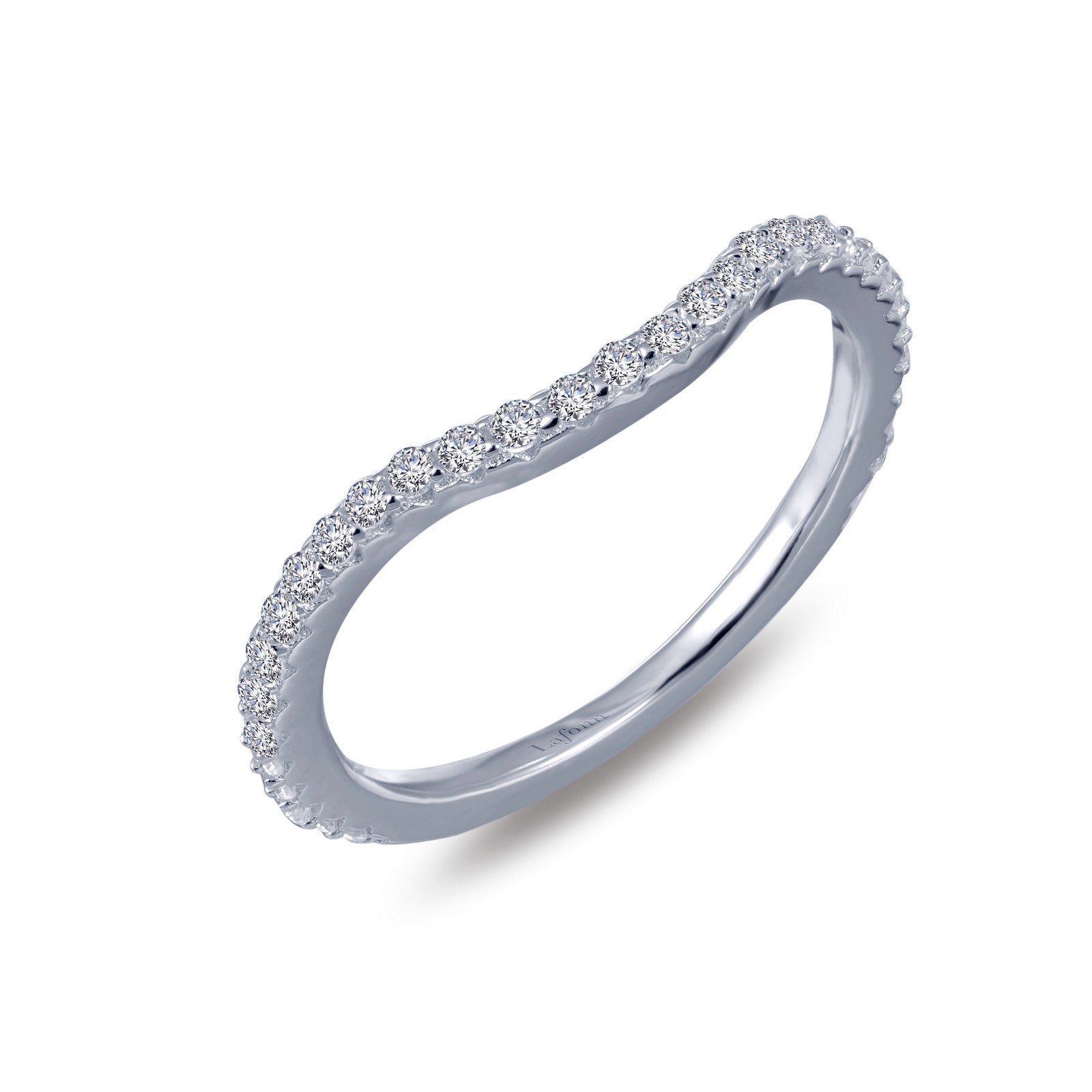 Lafonn 0.33 CTW Half Eternity Band Simulated Diamond RINGS Size 10 Platinum 0.33 CTS 