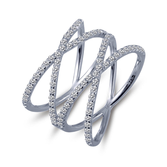 Lafonn Double Crisscross Ring 92 Stone Count R0172CLP09