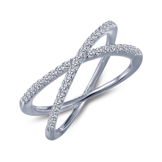 LaFonn Platinum Simulated Diamond N/A RINGS Simple Crisscross Ring