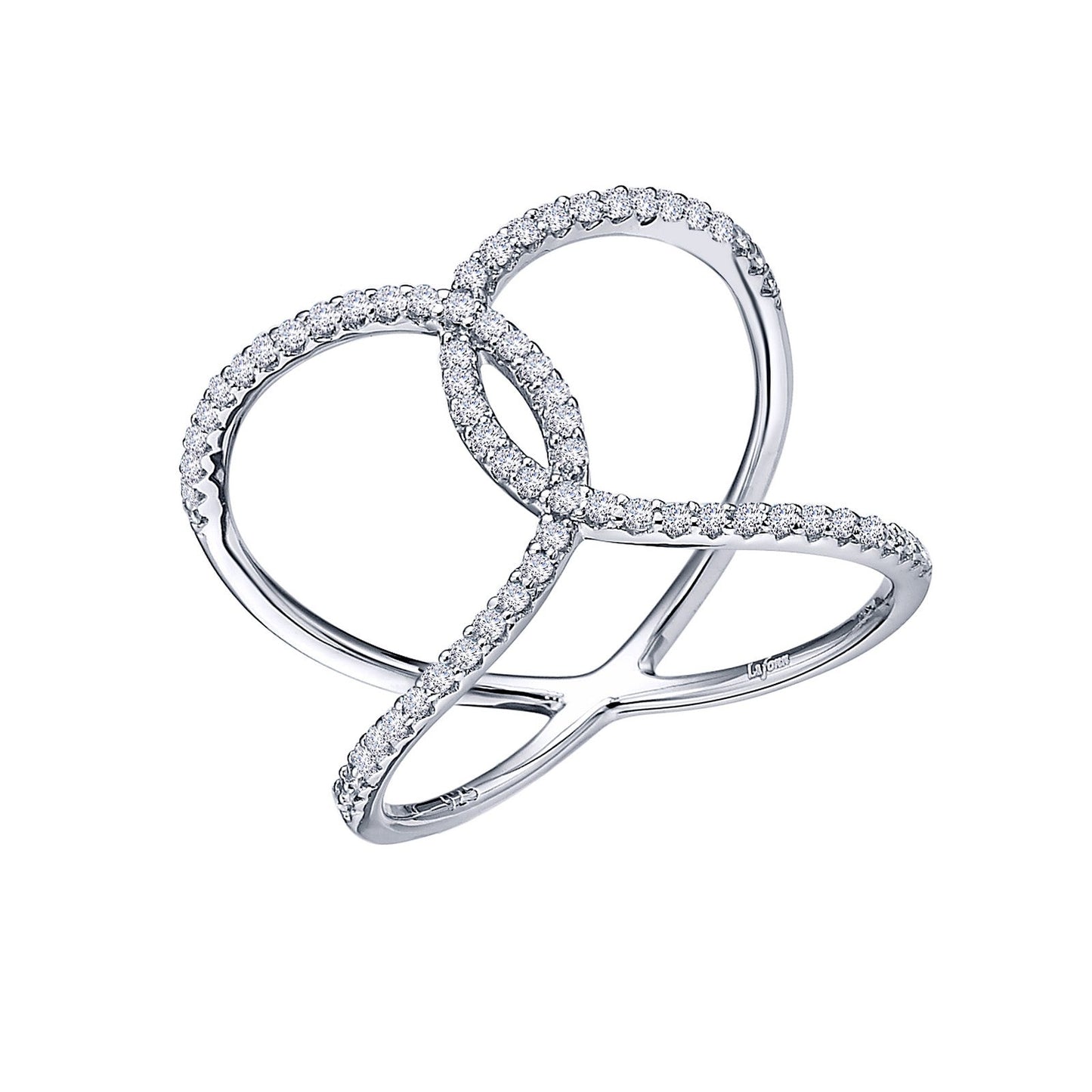 Lafonn Open Crisscross Ring 66 Stone Count R0191CLP10