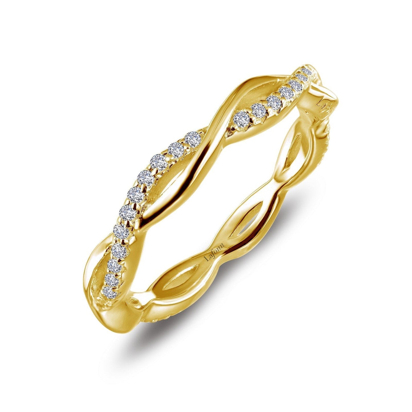 LaFonn Gold Simulated Diamond N/A RINGS 0.52 CTW Twist Wedding Band