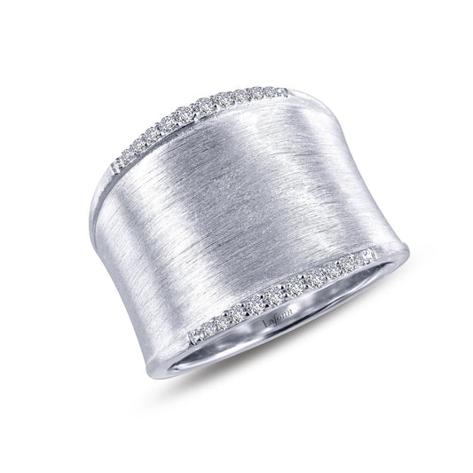 Lafonn Sleek Wide Band Cuff Ring 20 Stone Count R0220CLP10