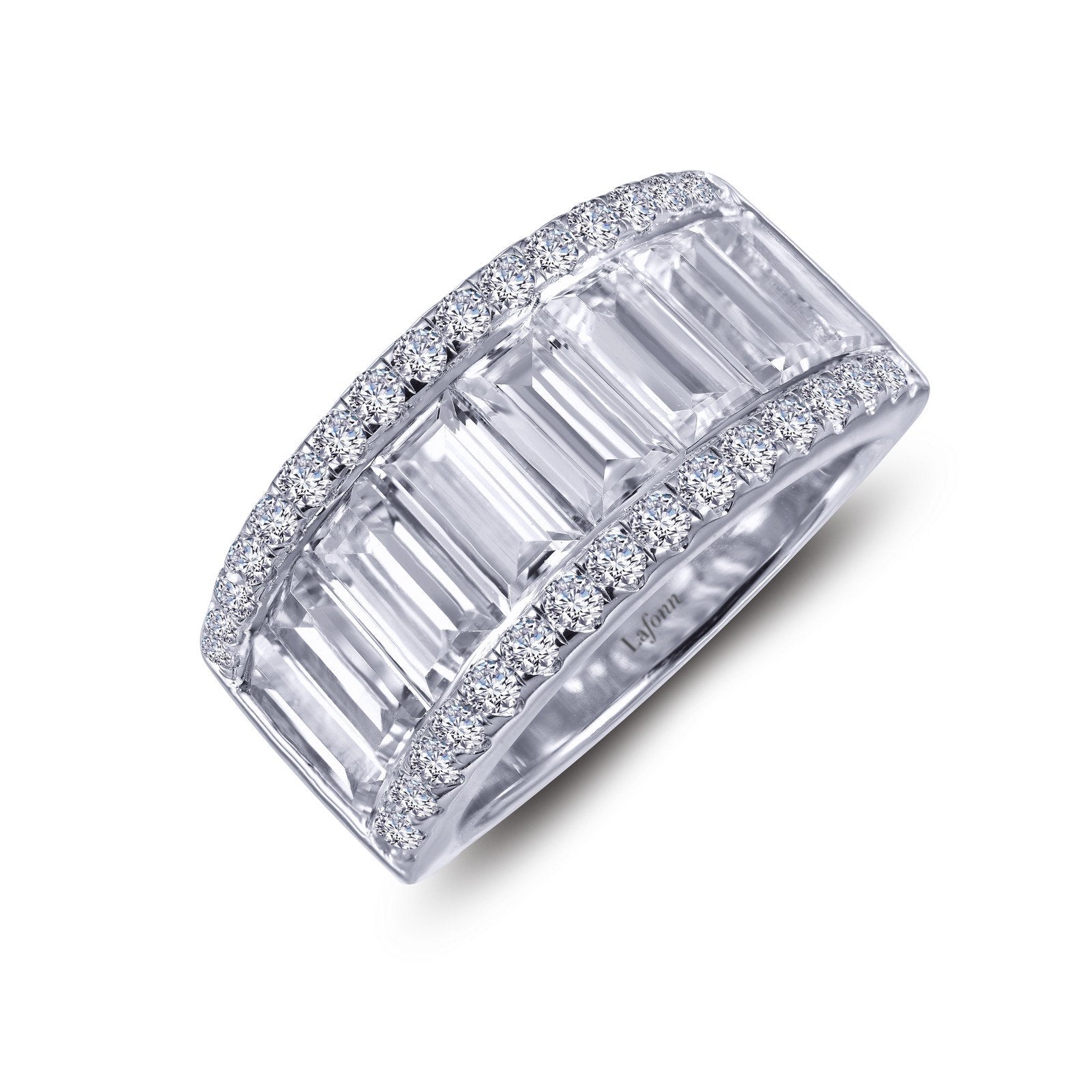 Lafonn Anniversary Eternity Band Simulated Diamond RINGS Size 10 Platinum 2.83 CTS 