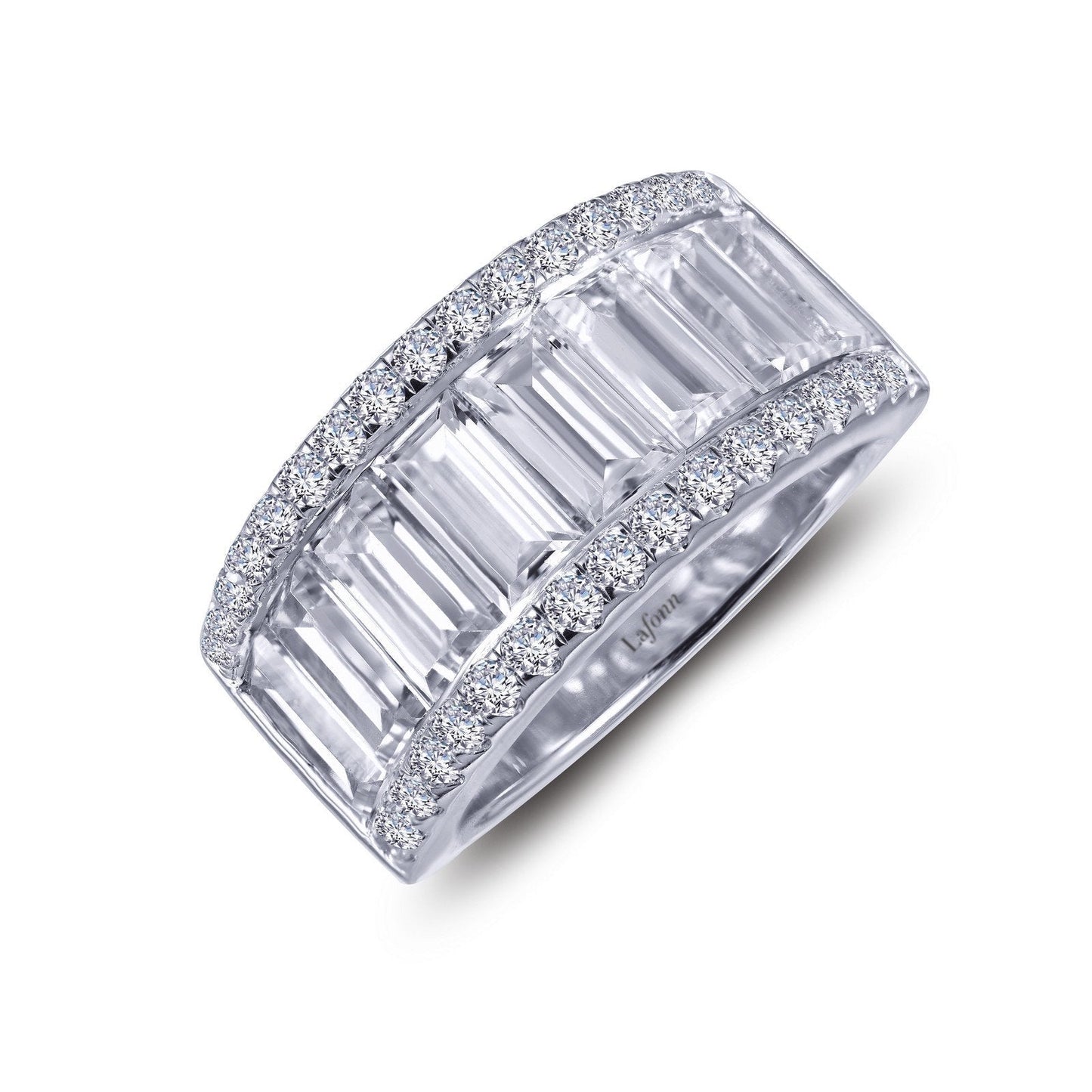 Load image into Gallery viewer, Lafonn Anniversary Eternity Band Simulated Diamond RINGS Size 8 Platinum 2.83 CTS 
