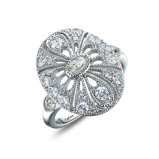 LaFonn Platinum Simulated Diamond N/A RINGS Art Deco Inspired Engagement Ring