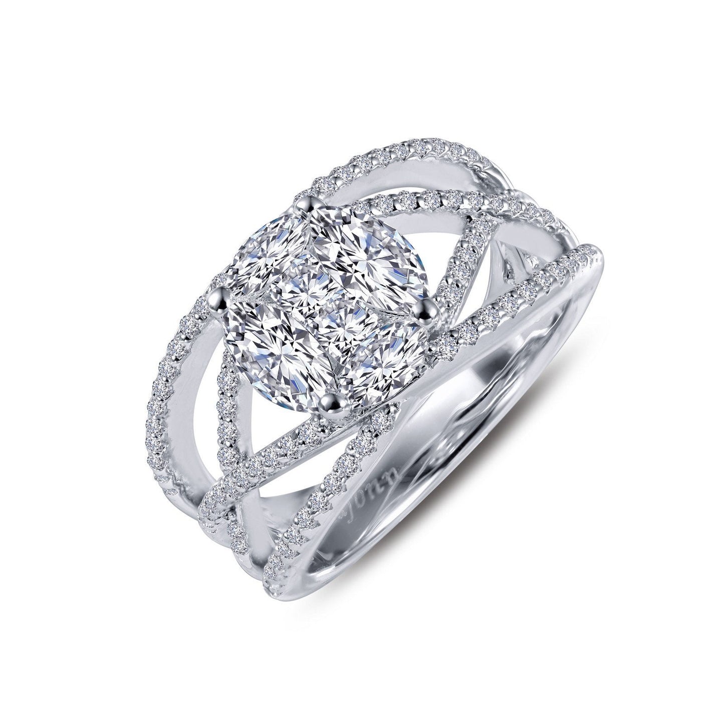 Load image into Gallery viewer, LaFonn Platinum Simulated Diamond  7x3.5mmX2 5x2.5mmX2 Marquise,2.5mmX2 Square, Approx. 1.40 CTW RINGS 2.24 CTW Anniversary Band
