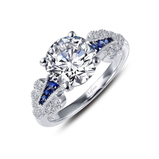 Load image into Gallery viewer, LaFonn Platinum Sapphire  8.00mm Round, Approx. 2.04 CTW RINGS Vintage Inspired Engagement Ring
