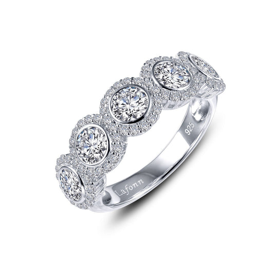 LaFonn Platinum Simulated Diamond N/A RINGS Halo Half Eternity Band