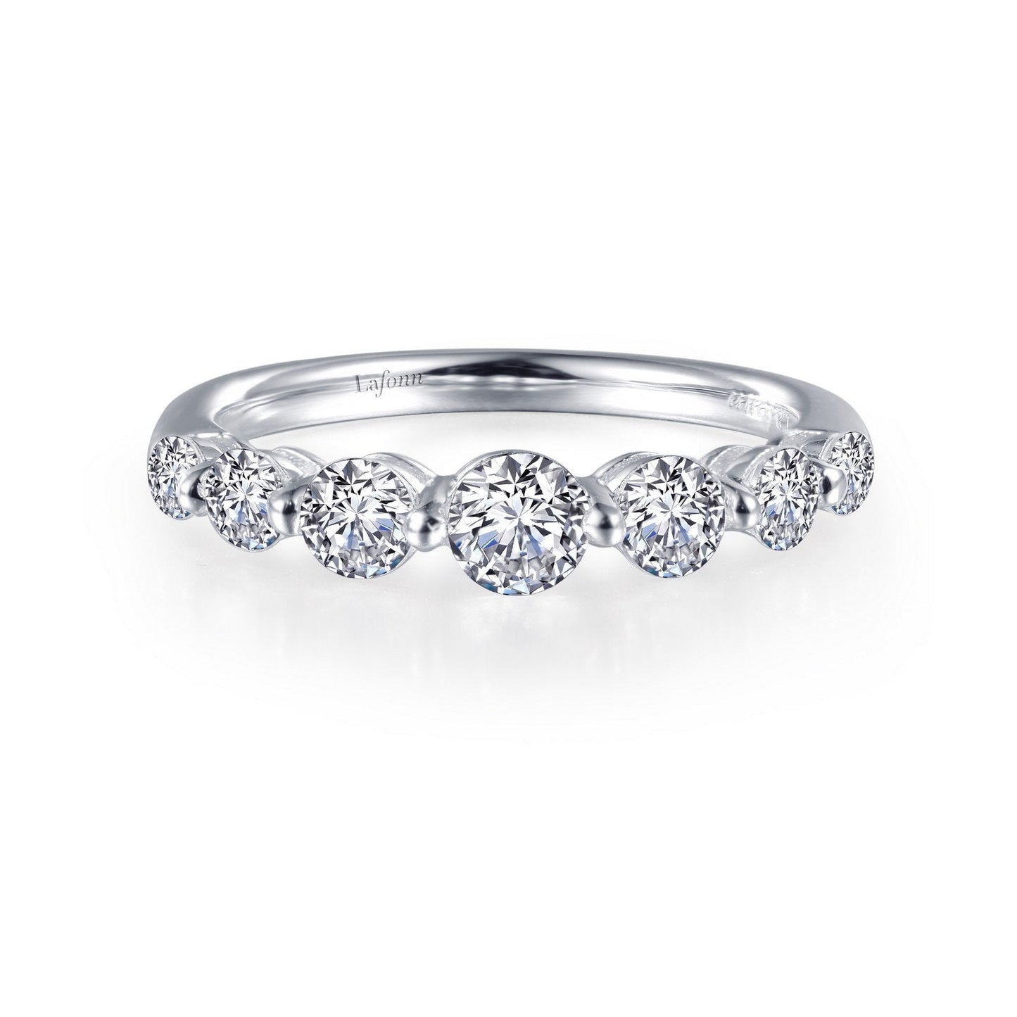 Lafonn 7 Symbols of Joy Half Eternity Band Simulated Diamond RINGS Size 6 Platinum 0.91 CTS 