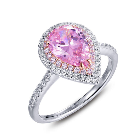 Lafonn Double-Halo Engagement Ring PINK RINGS Size 10 Platinum 2.48 CTS Approx.15.5(H)*11.3(W)