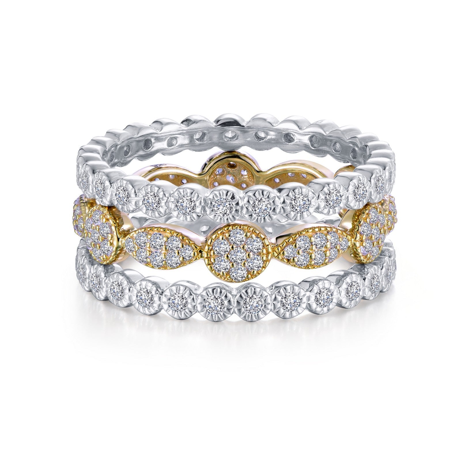 Lafonn 3-Piece Eternity Ring Set 129 Stone Count R0347CLT09