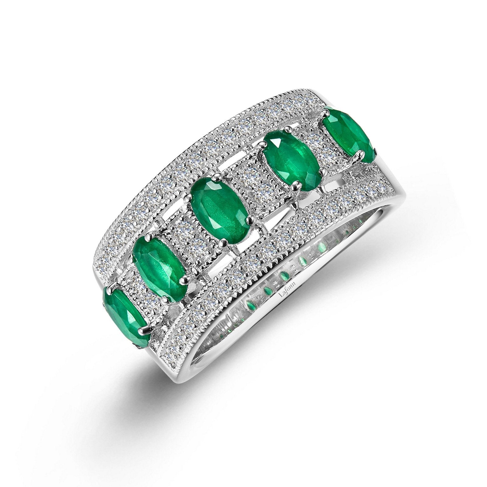 LaFonn Platinum Emerald N/A RINGS Anniversary Eternity Band