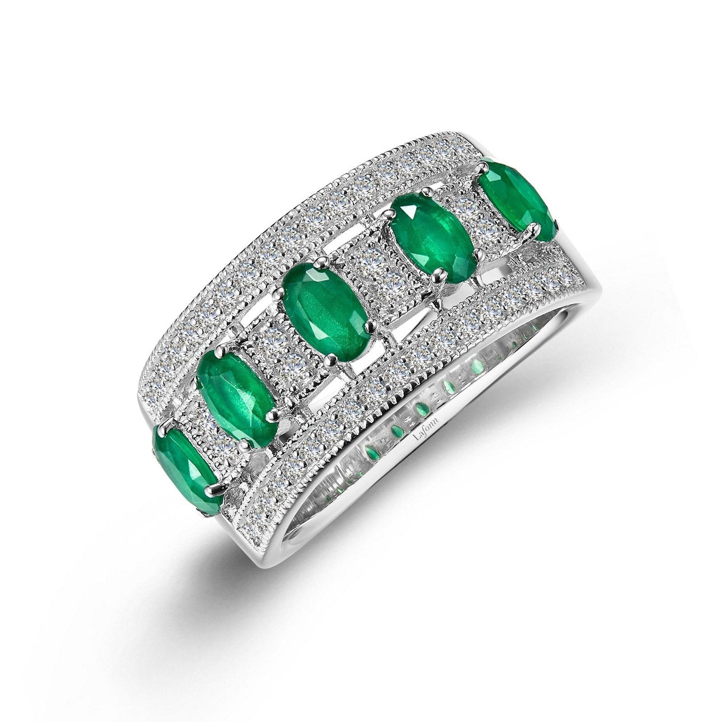 Load image into Gallery viewer, LaFonn Platinum Emerald N/A RINGS Anniversary Eternity Band
