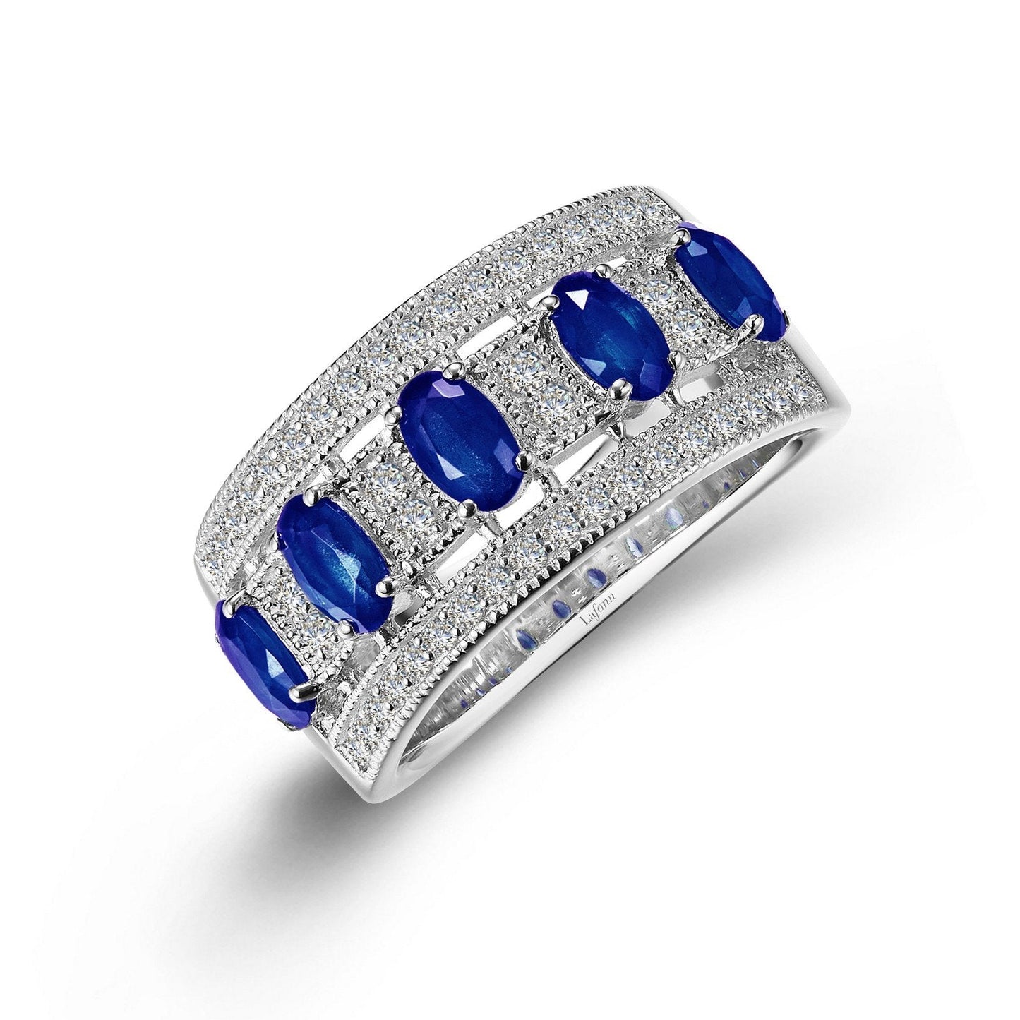 Load image into Gallery viewer, LaFonn Platinum Sapphire N/A RINGS Anniversary Eternity Band
