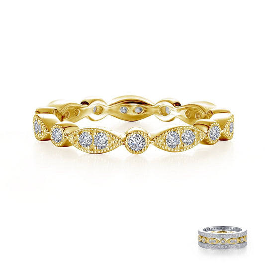 Lafonn Stackable Wave Eternity Band Simulated Diamond RINGS Size 10 Gold 0.32 CTS Approx.2.80mm(W)