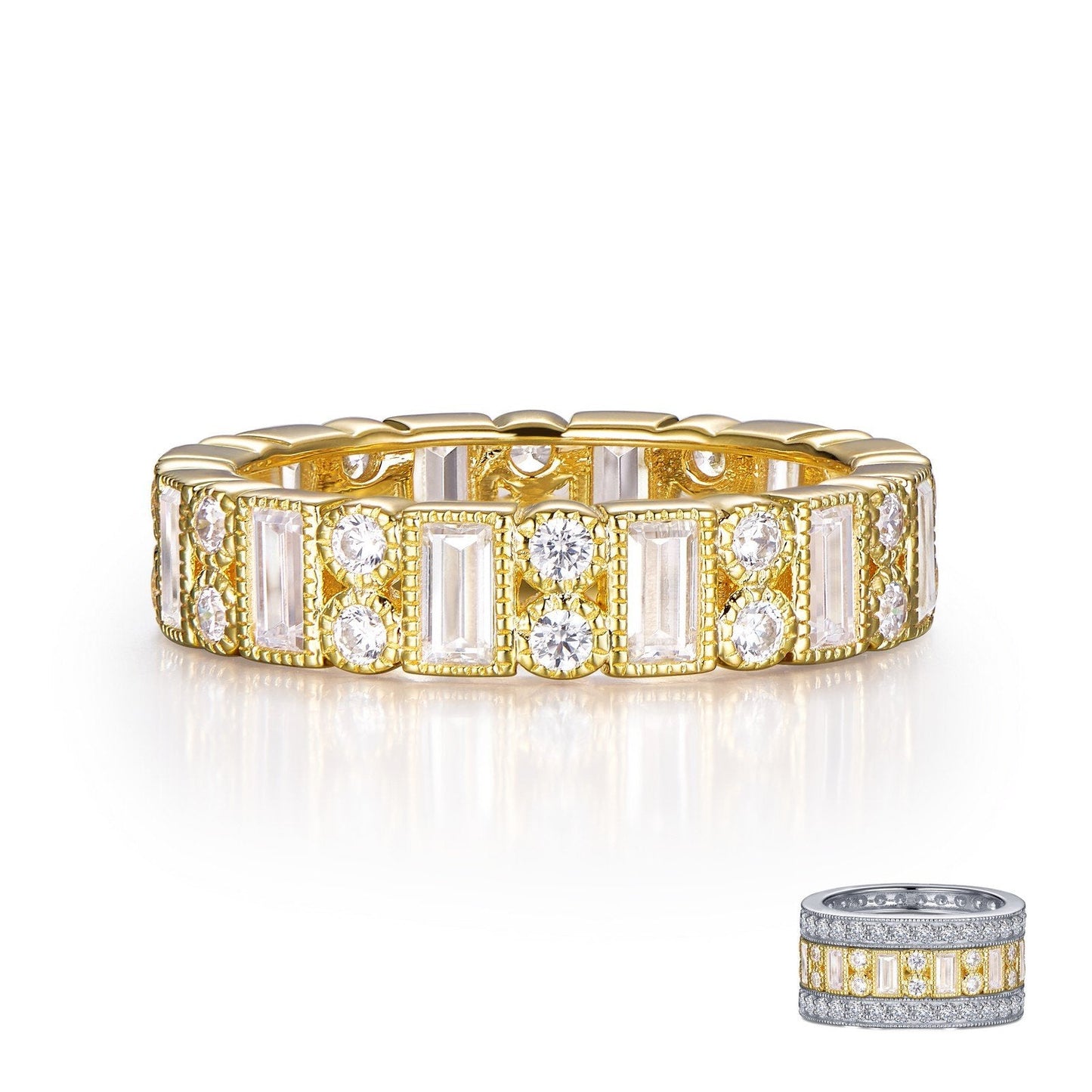 Load image into Gallery viewer, Lafonn Alternating Eternity Band Simulated Diamond RINGS Size 10 Gold 1.68 CTS 4.9mm(W)
