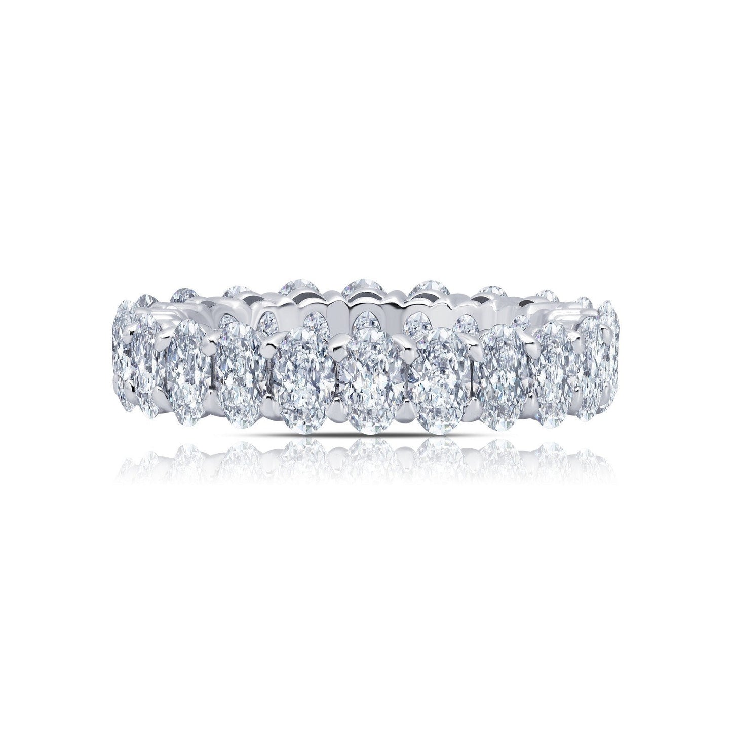 Lafonn 4.62 CTW Anniversary Eternity Band Simulated Diamond RINGS Size 9 Platinum 4.62 CTS Approx. 5mm (W)