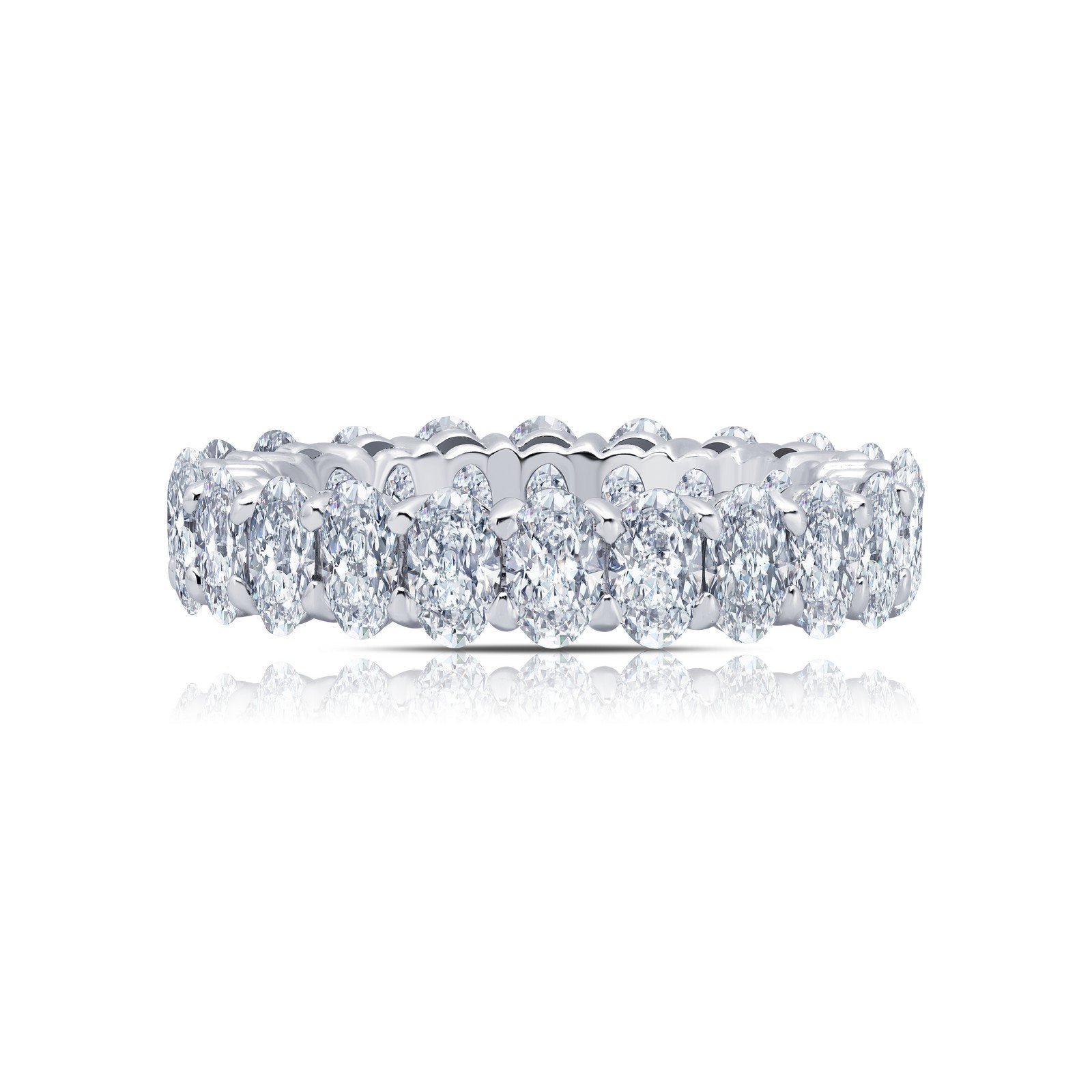 Lafonn 4.62 CTW Anniversary Eternity Band Simulated Diamond RINGS Size 9 Platinum 4.62 CTS Approx. 5mm (W)