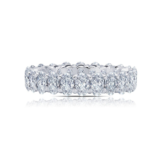 Lafonn 4.62 CTW Anniversary Eternity Band Simulated Diamond RINGS Size 6 Platinum 4.62 CTS Approx. 5mm (W)