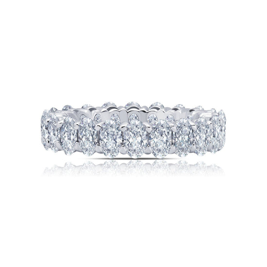 Lafonn 4.62 CTW Anniversary Eternity Band Simulated Diamond RINGS Size 8 Platinum 4.62 CTS Approx. 5mm (W)