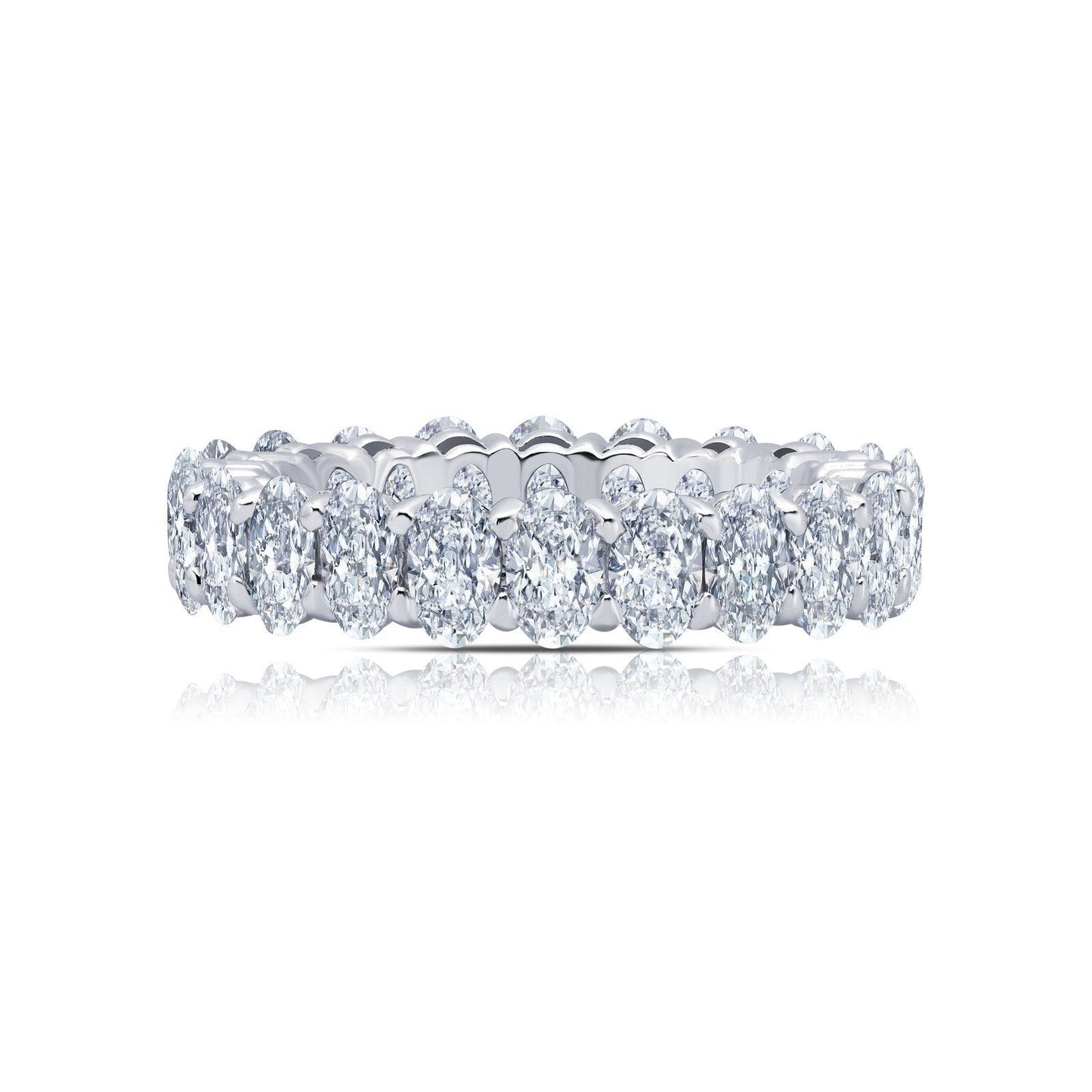 Lafonn 4.62 CTW Anniversary Eternity Band Simulated Diamond RINGS Size 7 Platinum 4.62 CTS Approx. 5mm (W)
