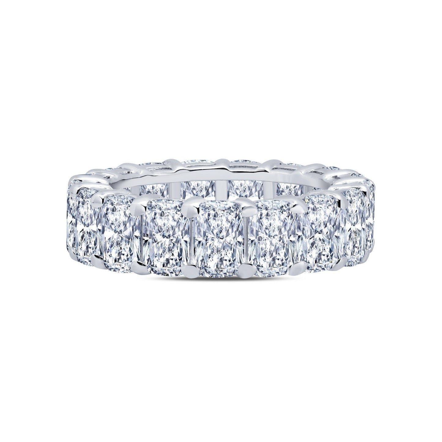 Lafonn 12.07 CTW Anniversary Eternity Band Simulated Diamond RINGS Size 5 Platinum 12.07 CTS Approx. 6mm (W)