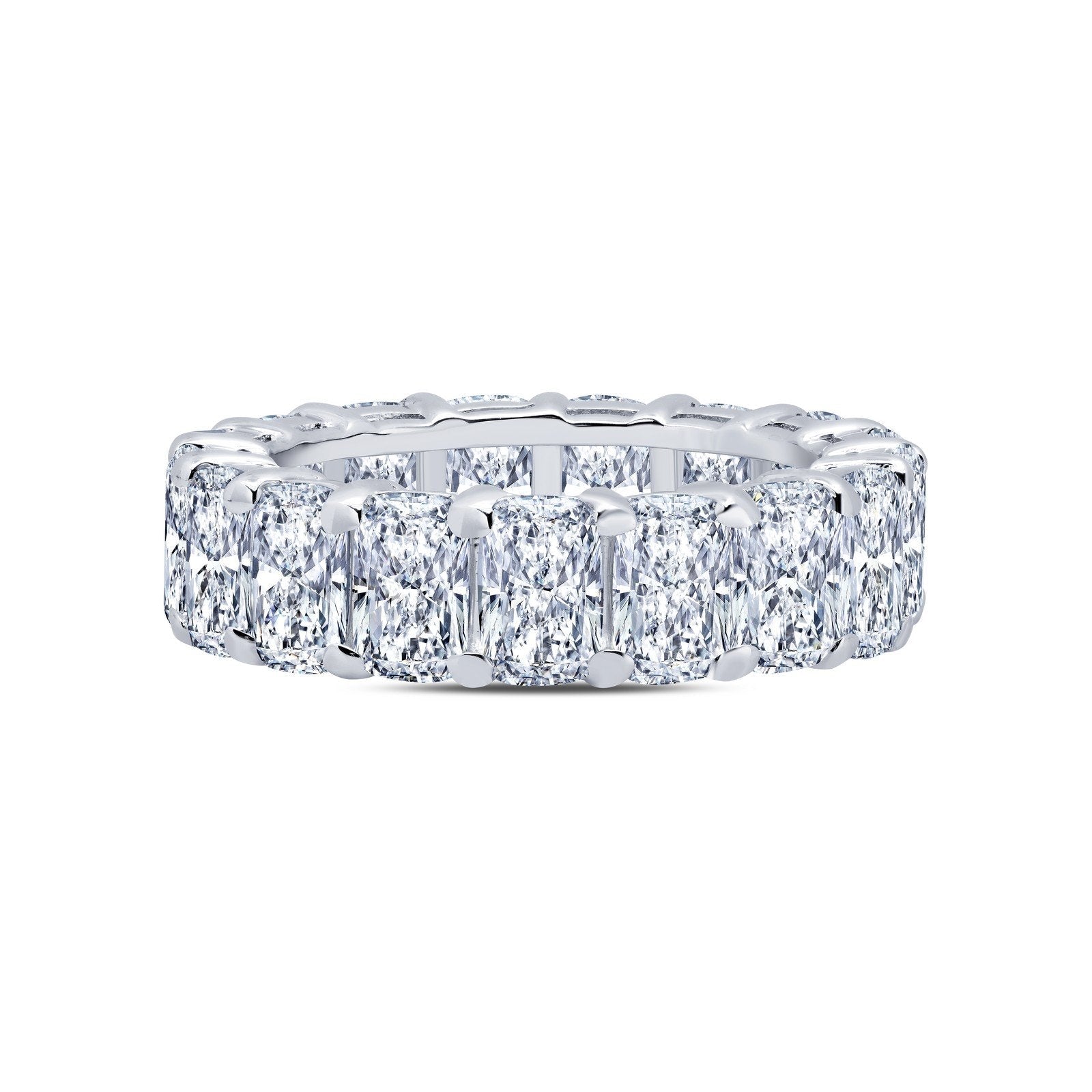 Lafonn 12.07 CTW Anniversary Eternity Band Simulated Diamond RINGS Size 5 Platinum 12.07 CTS Approx. 6mm (W)