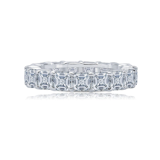 Lafonn 6.63 CTW Anniversary Eternity Band Simulated Diamond RINGS Size 6 Platinum 6.63 CTS Approx. 4mm (W)